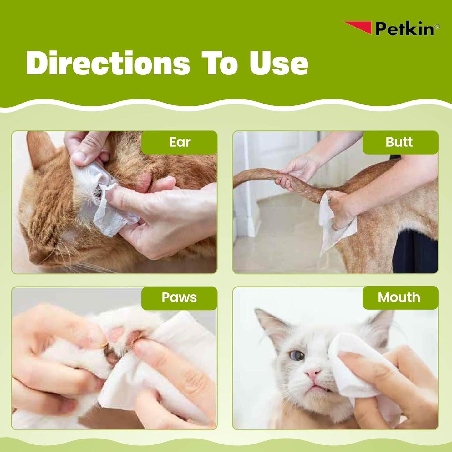 Petkin Big N' Thick Natural Petwipes (100 wipes)
