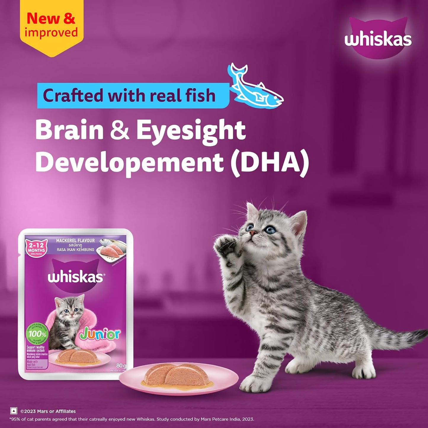 Whiskas Mackeral Flavour Junior Kitten (2-12 Months) Wet Cat Food