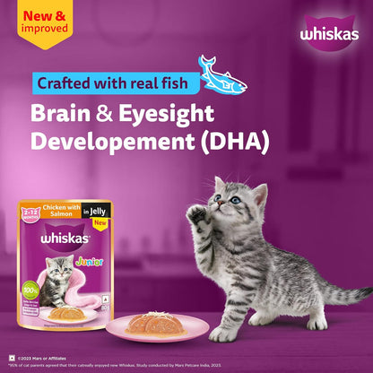 Whiskas Chicken with Salmon in Jelly Junior Kitten (2-12 Months) Wet Cat Food