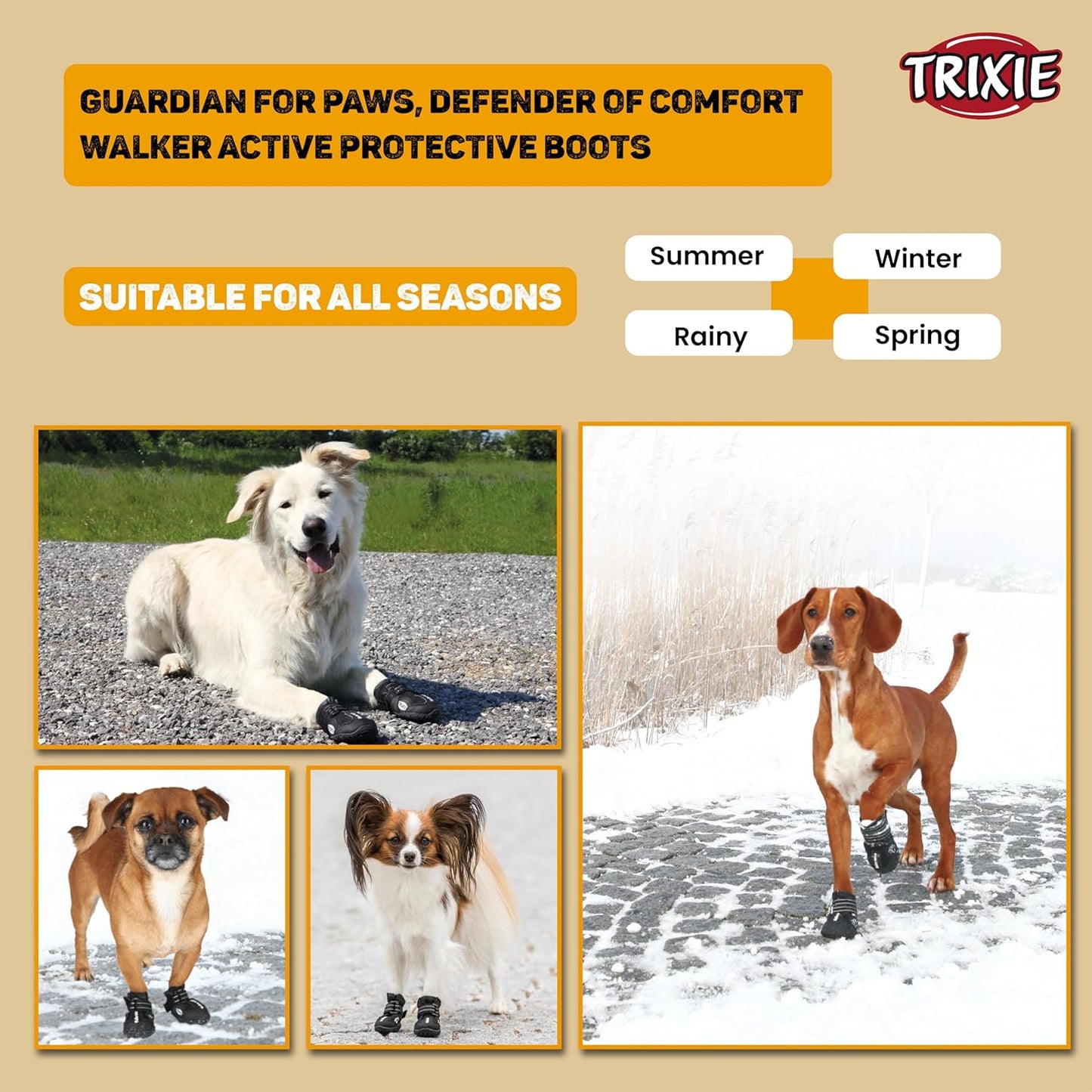 Trixie Walker Active Protective Boots for Dogs, 2 Pieces
