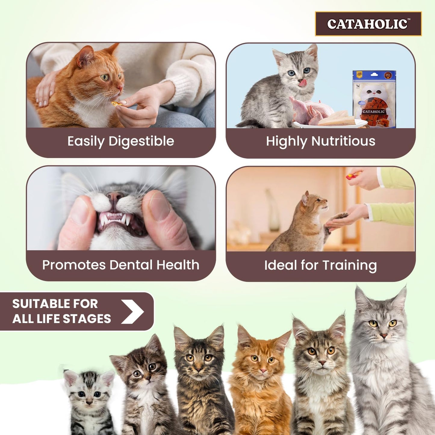 Cataholic Chicken & Codfish Treats for Cats and Kittens - 50g