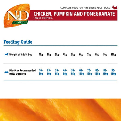 Farmina N&D Pumpkin Chicken & Pomegranate Adult Mini Dry Dog Food