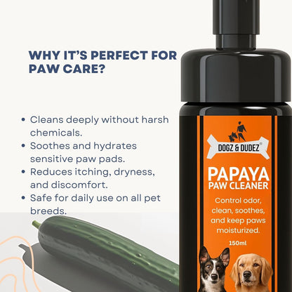 Dogz & Dudez Papaya & Aloe Paw Cleaner for Dogs & Cats