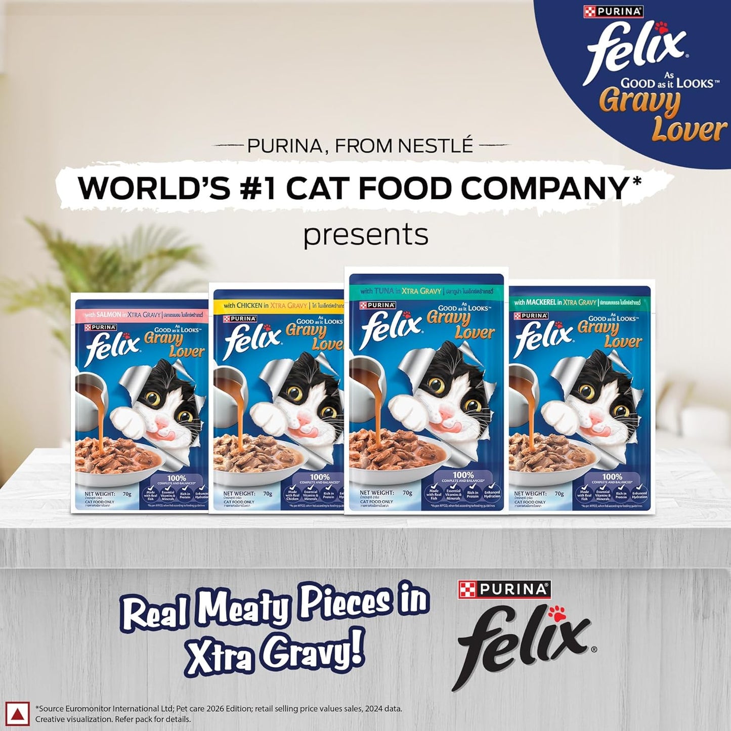 Purina Felix Gravy Lover Tuna Chunks Adult Cat Wet Food