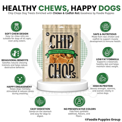 Chip Chops Chicken & Codfish Rolls Dog Treats