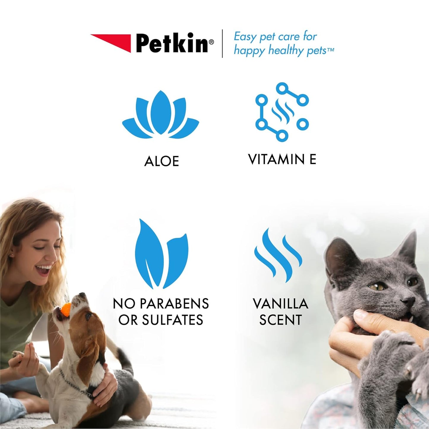 Petkin Pet Wipes/Grooming Wipes for Dogs and Cats Mega Pack (200 wipes)