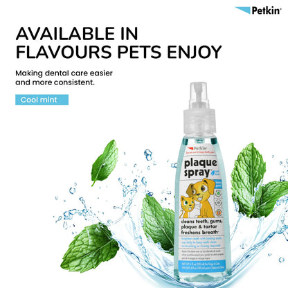Petkin Cool Mint Plaque Spray for Dogs & Cats