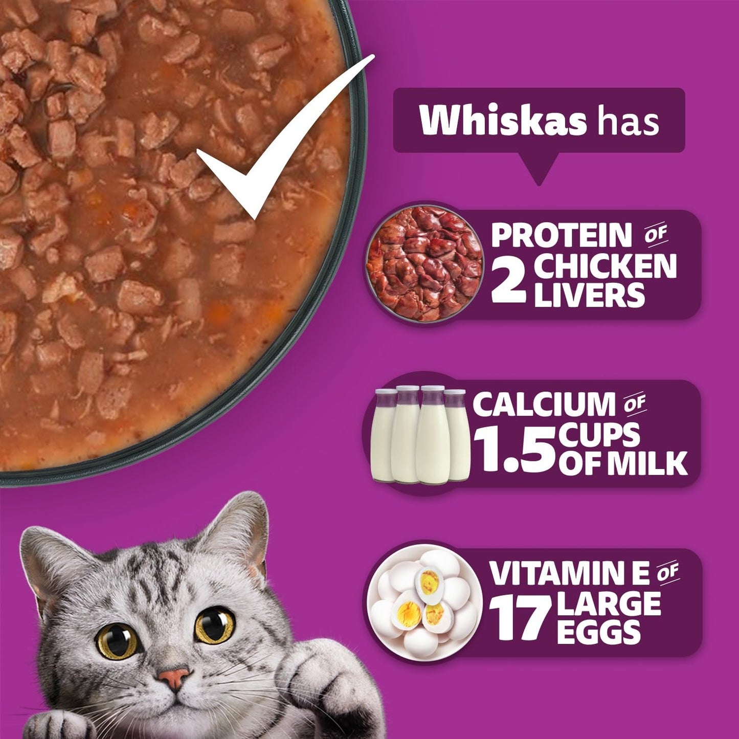 Whiskas Salmon in Gravy Adult (1+ Years) Wet Cat Food