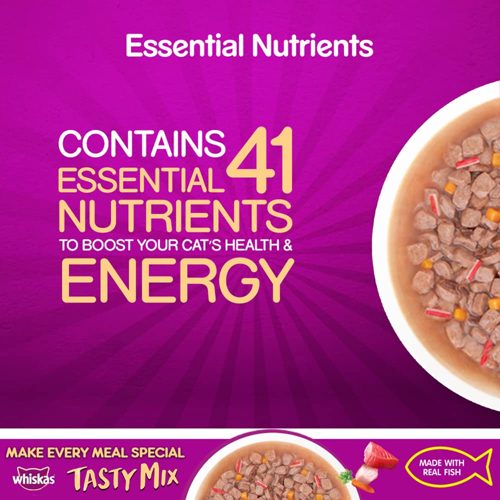 Whiskas Tasty Mix (Tuna With Kanikama And Carrot in Gravy) Adult (1+ year) Wet Cat Food