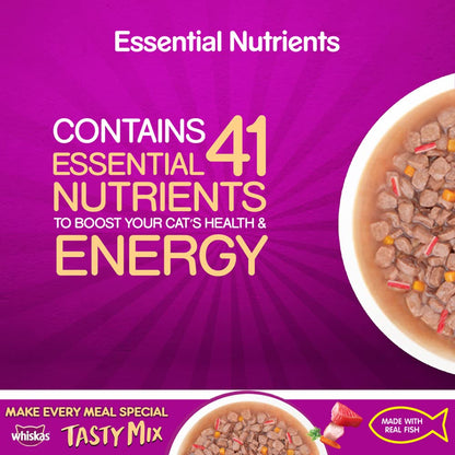 Whiskas Tasty Mix (Tuna With Kanikama And Carrot in Gravy) Adult (1+ year) Wet Cat Food
