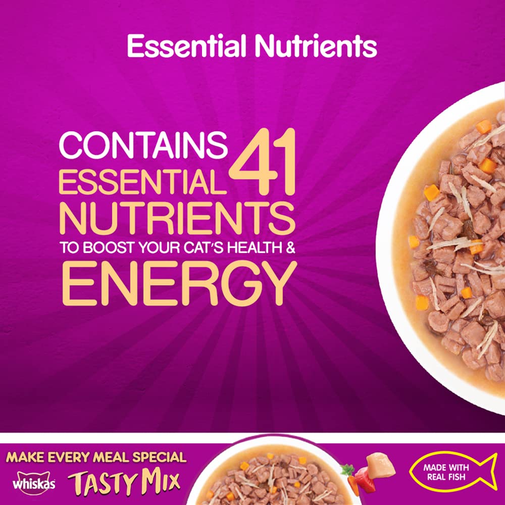 Whiskas Tasty Mix (Chicken With Tuna And Carrot in Gravy) Adult (1+ year) Wet Cat Food
