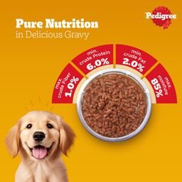 Pedigree Puppy Wet Dog Food Chicken and Liver Chunks Flavour 70 g