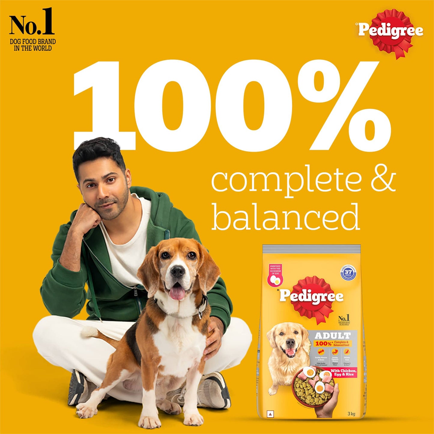 Pedigree Adult Dry Dog Food Chicken Egg & Rice