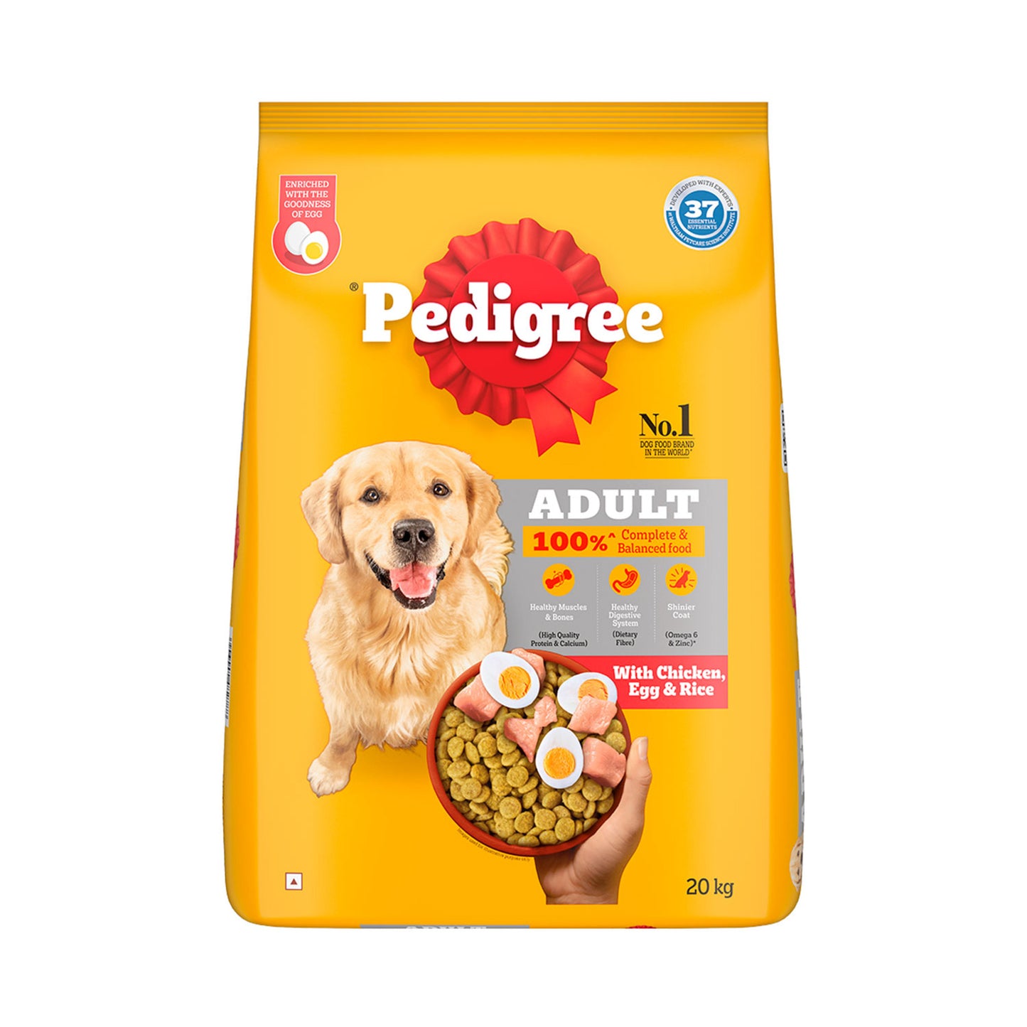 Pedigree Adult Dry Dog Food Chicken Egg & Rice