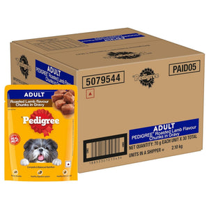 Pedigree Adult Roasted Lamb Flavour chunks in Gravy