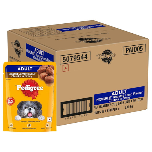 Pedigree Adult Roasted Lamb Flavour chunks in Gravy
