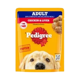 Pedigree Adult Wet Dog Food Chicken & Liver Chunks in Gravy Pouch