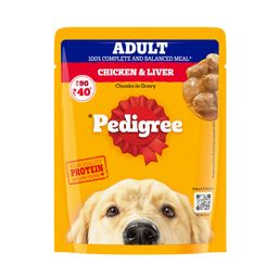 Pedigree Adult Wet Dog Food Chicken & Liver Chunks in Gravy Pouch